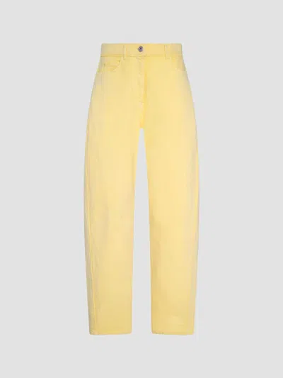 Another Tomorrow Women's Denim Curved Jeans In Daffodil