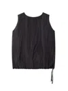 Another Tomorrow Drawstring Trapeze Top In Black