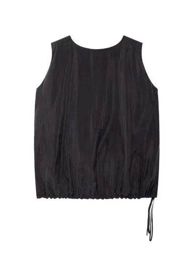 Another Tomorrow Women's Drawstring Top In Black
