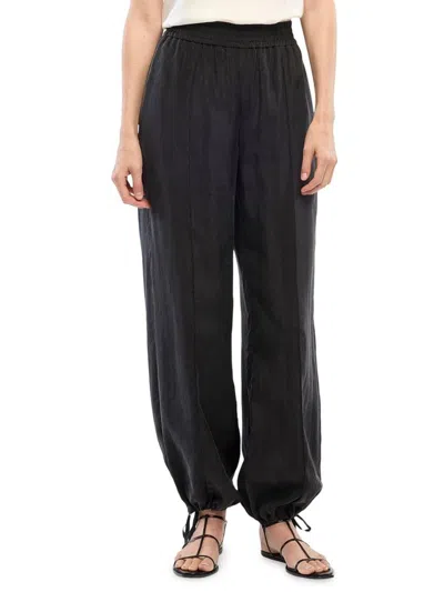Another Tomorrow Women's Drawstring Track Pants In Black