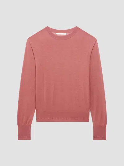 Another Tomorrow Women's Feather Weight Crew Sweater In Earth