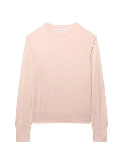 Another Tomorrow Women's Feather Weight Crew Sweater In Pink