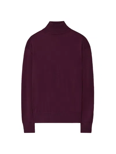 Another Tomorrow Women's Featherweight Turtleneck In Purple