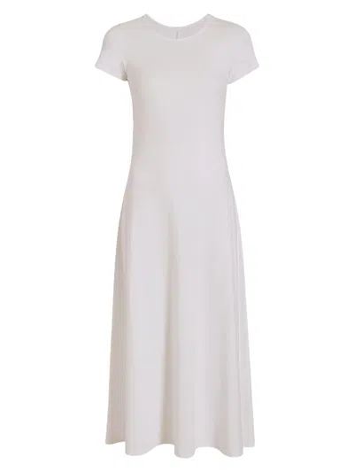 Another Tomorrow Women's Fitted Tee Dress In White