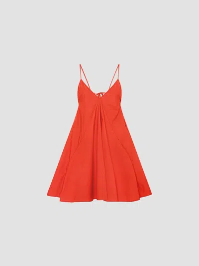 Another Tomorrow Sun Spaghetti-strap A-line Mini Dress In Red