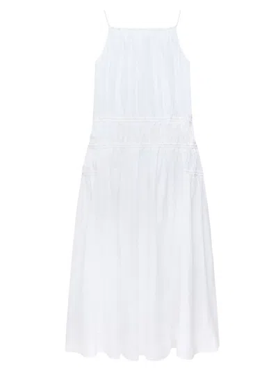 Another Tomorrow Women's Gathered Scoop Back Dress In White