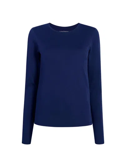 Another Tomorrow Women's Long Sleeve Tee In Blue