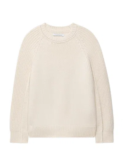 Another Tomorrow Women's Oversized Luxe Crewneck In White