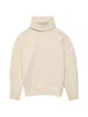Another Tomorrow Oversized Luxe Cashmere Wool Turtleneck Sweater In Neutral