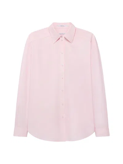 Another Tomorrow Women's Pleat Back Shirt In Pink