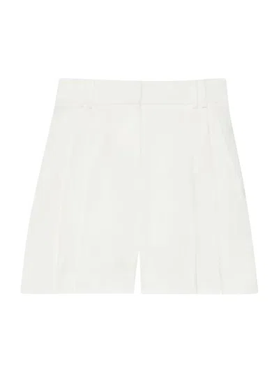 Another Tomorrow Women's Pleated Shorts In White