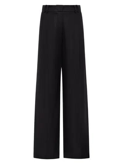 Another Tomorrow Women's Pleated Trousers In Black