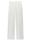Another Tomorrow Pleated Wide-leg Trousers In White