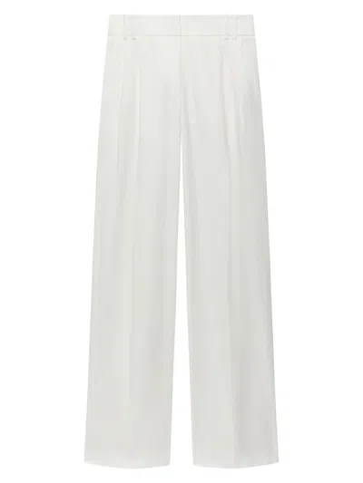 Another Tomorrow Women's Pleated Trousers In White