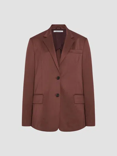 Another Tomorrow Relaxed Blazer In Brown
