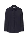 Another Tomorrow Pinstriped Wool-blend Shirt In Blue