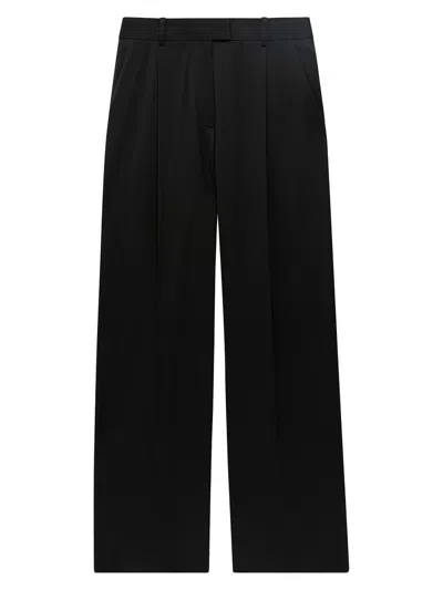 Another Tomorrow Women's Relaxed Wide Leg Pants In Black