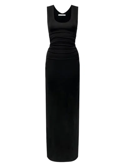 Another Tomorrow Women's Ruched Tank Dress In Black