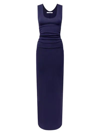 Another Tomorrow Women's Ruched Tank Dress In Purple