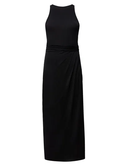 Another Tomorrow Women's Sarong Tie Dress In Black