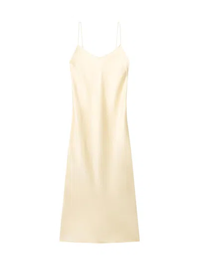 Another Tomorrow Women's Satin Gown In Yellow