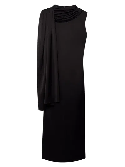 Another Tomorrow Women's Scarf Dress In Black