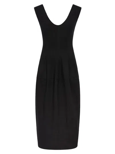 Another Tomorrow Women's Seamed Dress In Black