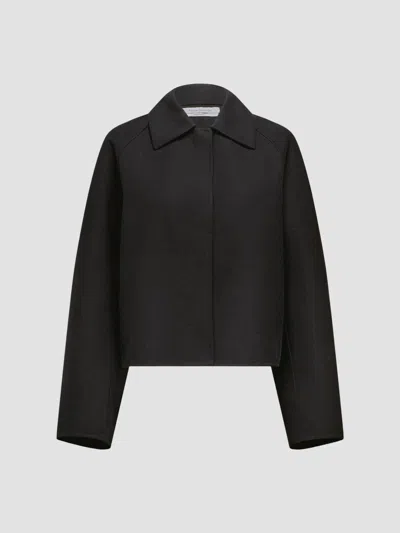 Another Tomorrow Women's Short Mac Blouson In Black