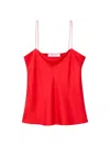 Another Tomorrow Silk Camisole Top In Red