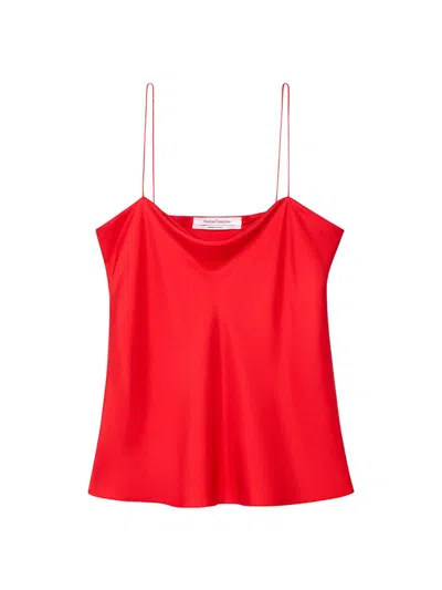 Another Tomorrow Women's Silk Camisole In Red