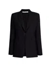 Another Tomorrow Women's Single Button Jacket In Black
