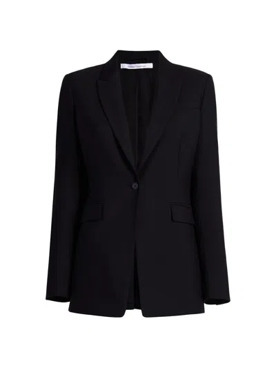 Another Tomorrow Women's Single Button Jacket In Black