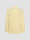 Another Tomorrow Single-button Peaked-lapel Blazer In Yellow