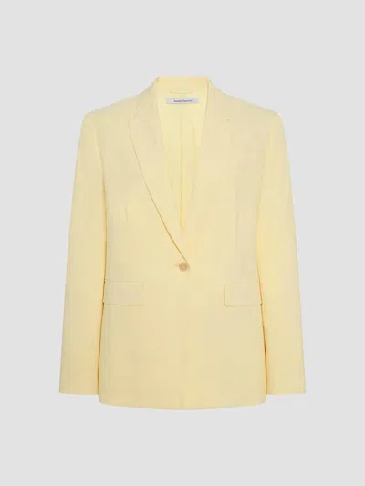 Another Tomorrow Single-button Peaked-lapel Blazer In Yellow
