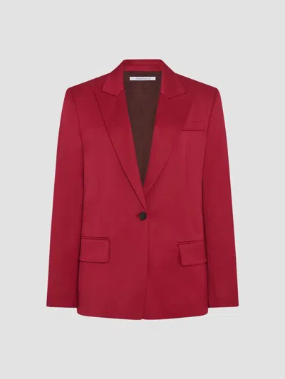 Another Tomorrow Single-button Relaxed Blazer In Red