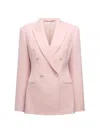 Another Tomorrow Tailored Double Breasted Jacket In Pink