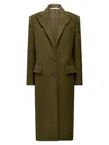 Another Tomorrow Tailored Wool Coat In Green