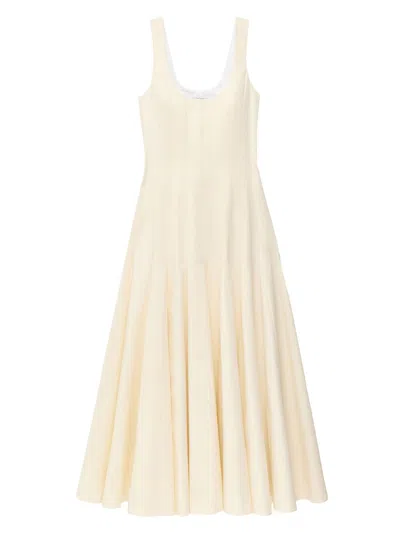 Another Tomorrow Women's Tank Flare Dress In White