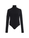 Another Tomorrow Women's Turtleneck Bodysuit In Black