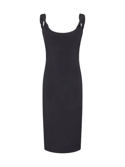 Another Tomorrow Women's Twist Bias Dress In Black