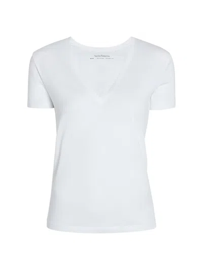 Another Tomorrow Women's V-neck Tee In White