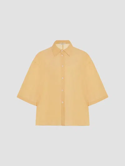 Another Tomorrow Women's Voile Short Sleeve Shirt In Mimosa