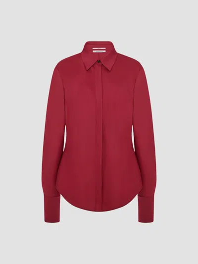 Another Tomorrow Bias-cut Shirt In Red