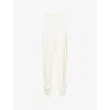 Another Tomorrow Womens Off White Tab Pleat Wide-leg Woven Trousers In Off White