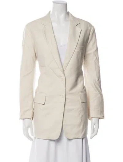 Pre-owned Another Tomorrow Wool Blazer In Neutrals