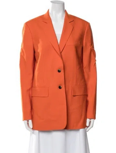 Pre-owned Another Tomorrow Wool Blazer In Orange