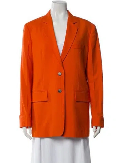 Pre-owned Another Tomorrow Wool Blazer In Orange