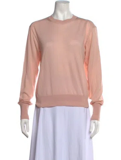 Pre-owned Another Tomorrow Wool Crew Neck Sweater In Pink