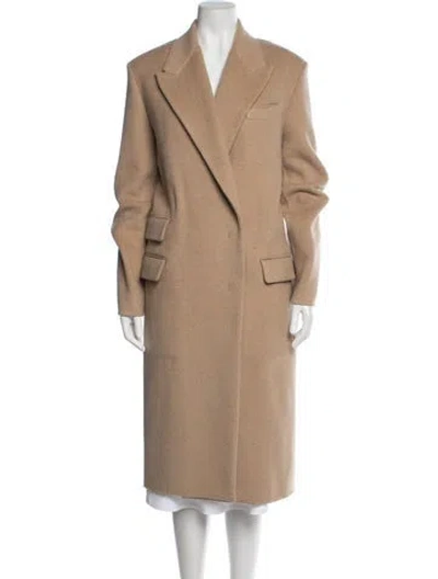 Pre-owned Another Tomorrow Wool Faux Fur Coat In Neutrals