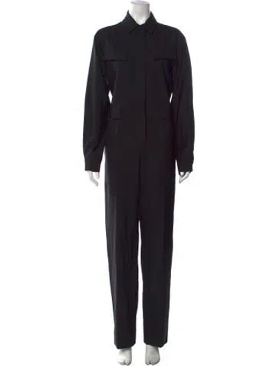 Pre-owned Another Tomorrow Wool Jumpsuit In Black